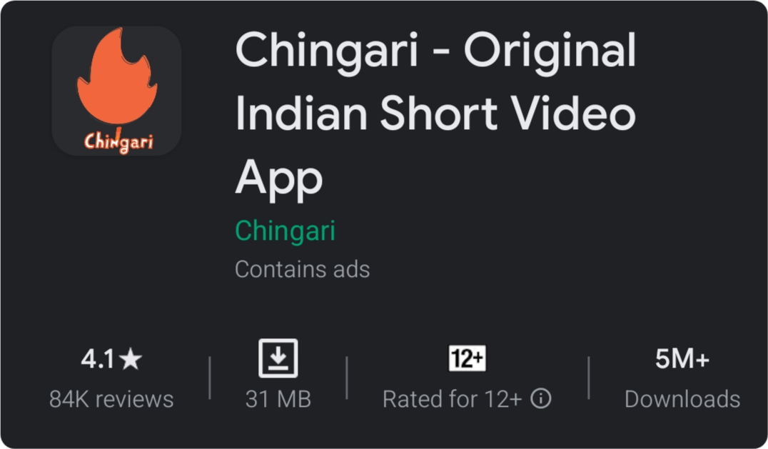 Chingari App becomes the alternative of Tiktok in India
