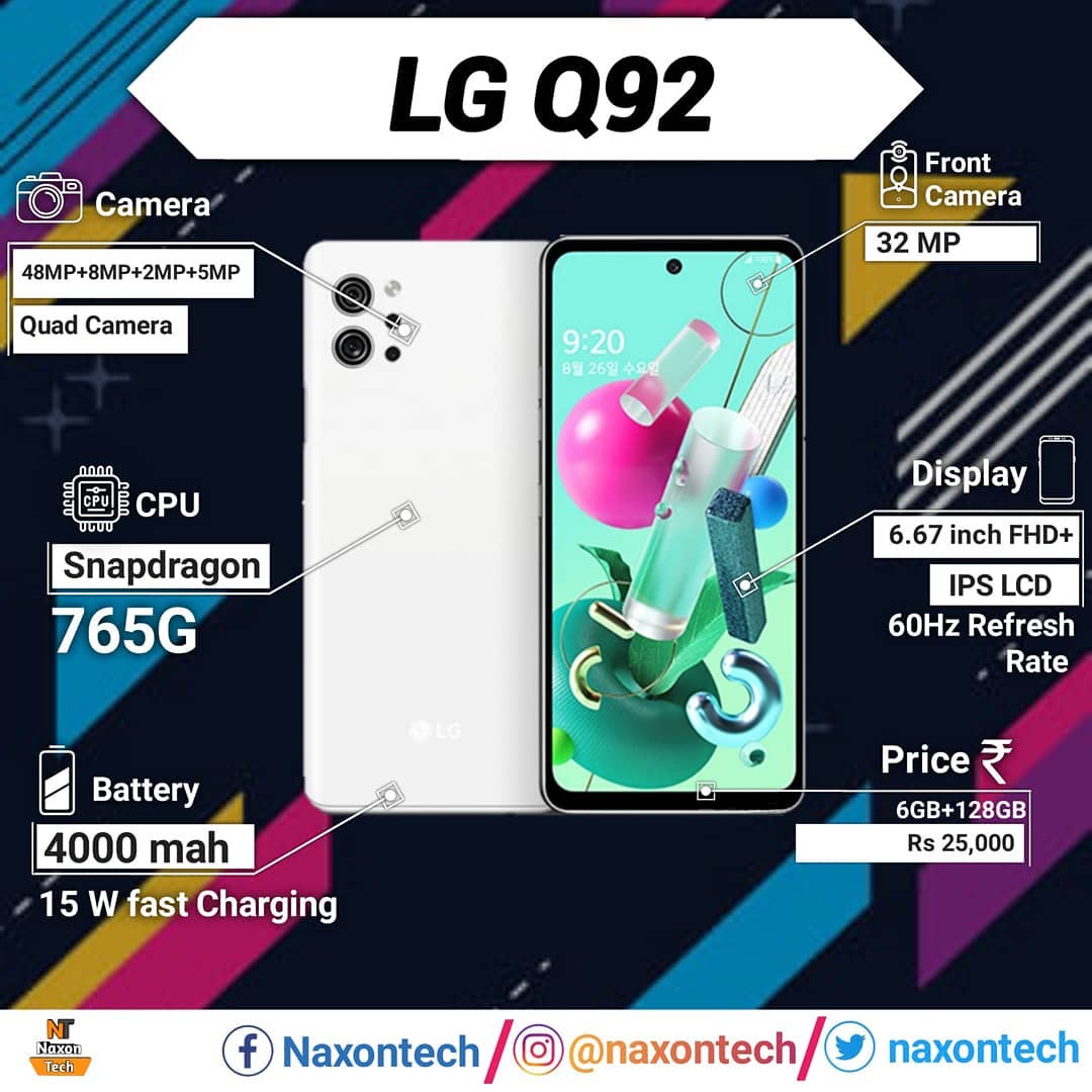 Lg Q92 Announced With Snapdragon 765g Quad Camera And 4000mah Battery