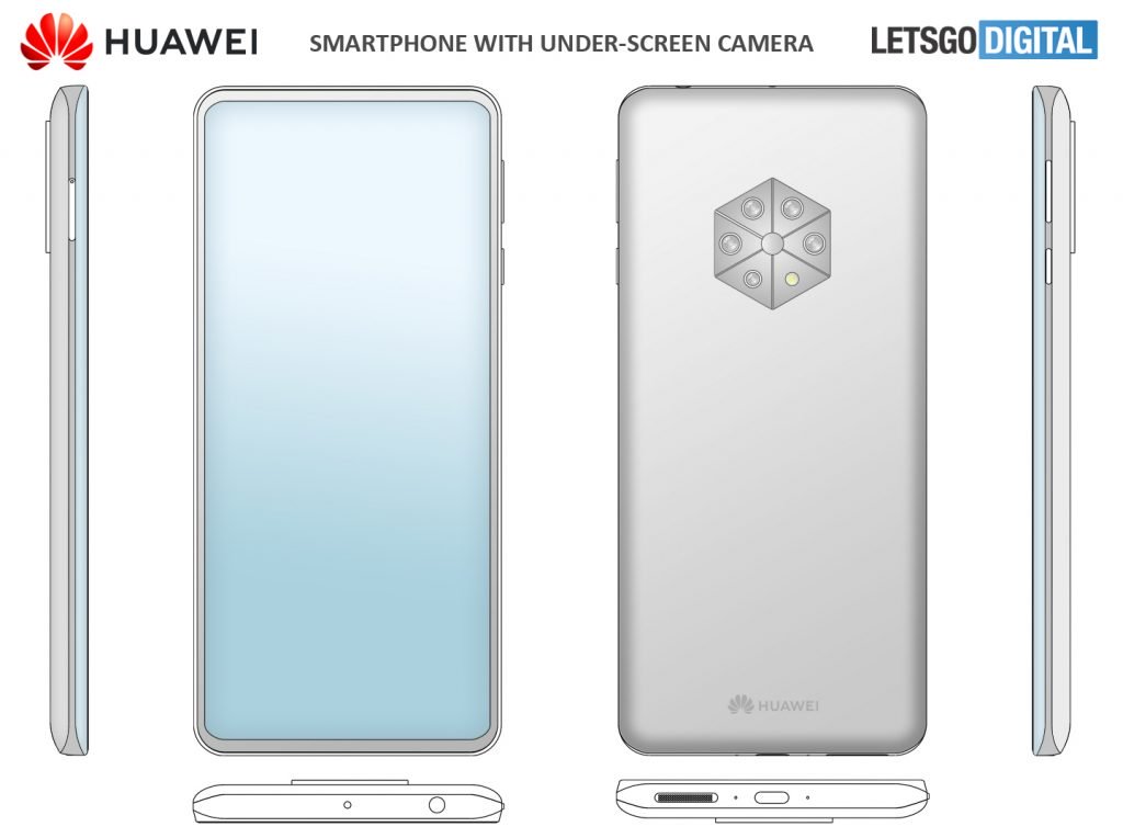 Huawei under-screen selfie camera smartphone patent