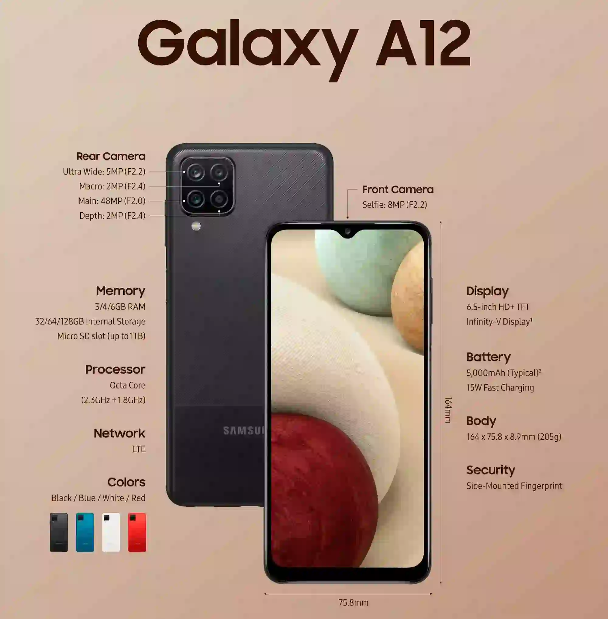 galaxy a12 specifications