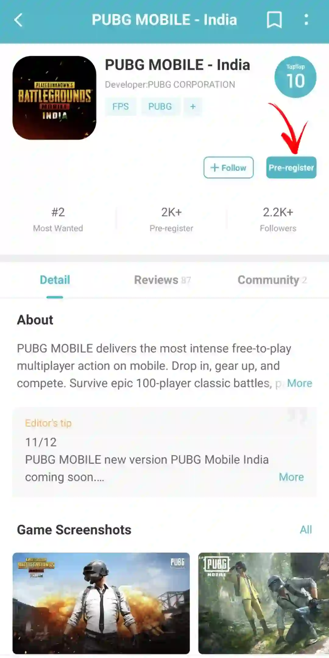 pubg mobile india pre registration