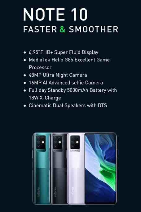 Infinix Note 10 series launched with MediaTek chipset and Quad rear camera setup: Specs, Price