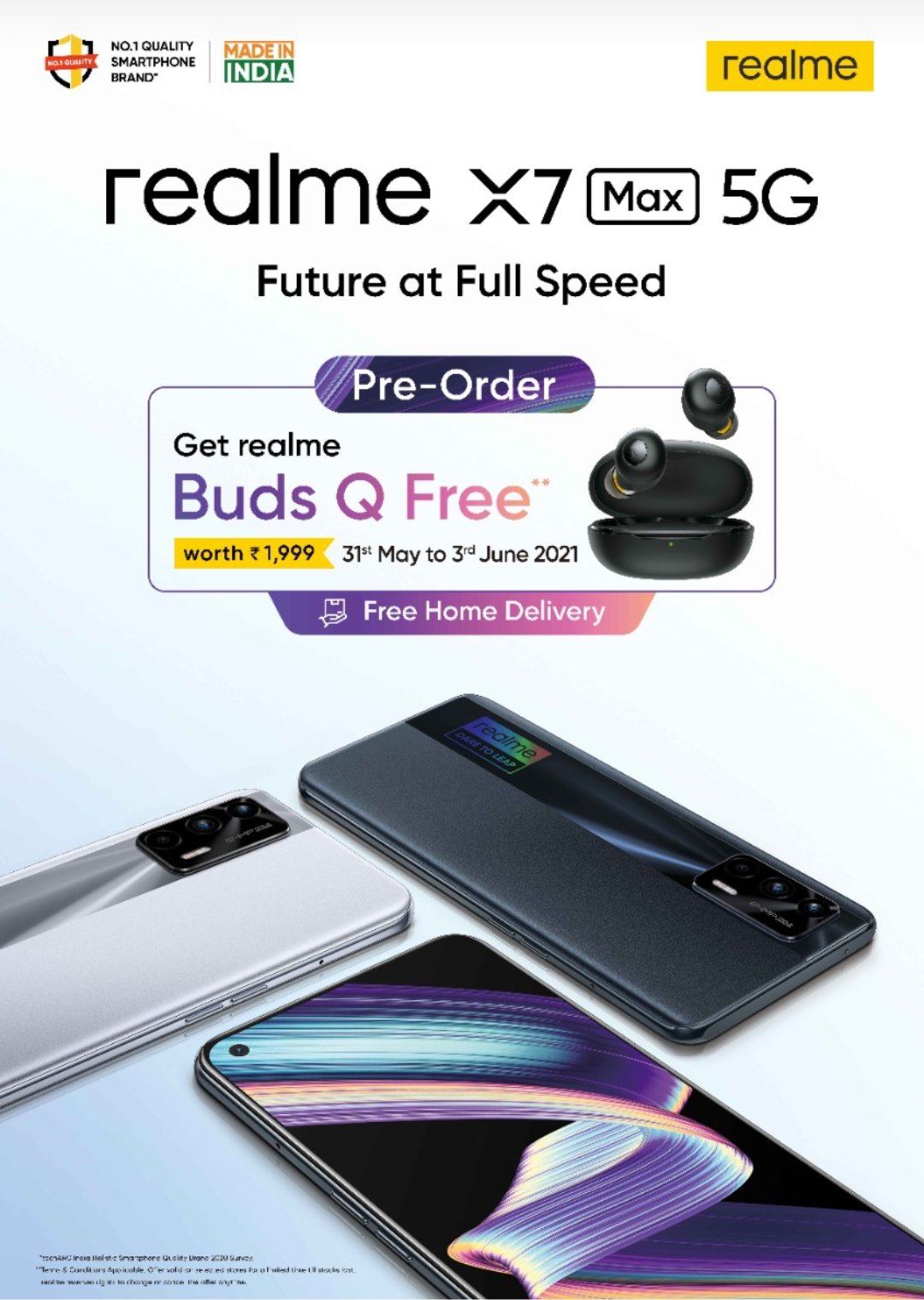 Pre-order Realme X7 Max and get Realme Buds Q free of cost