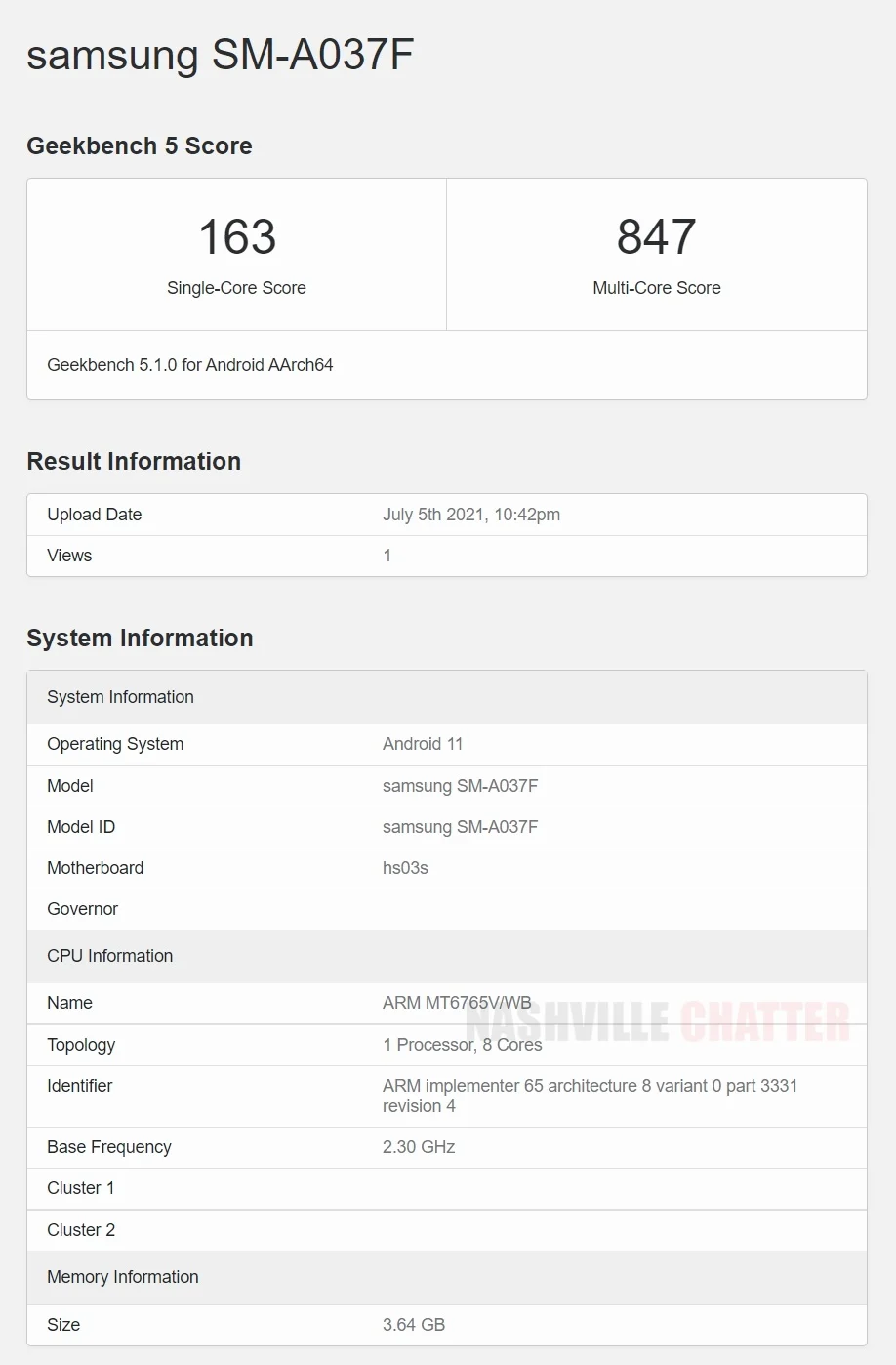 Samsung Galaxy A03s appears on Geekbench listing, key specifications tipped