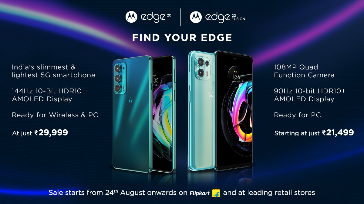Motorola Edge 20 and Edge 20 Fusion with 108MP Camera launched in India: Price, Specifications