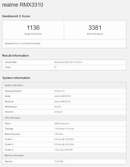 Realme GT 2 spotted on Geekbench, key specifications revealed