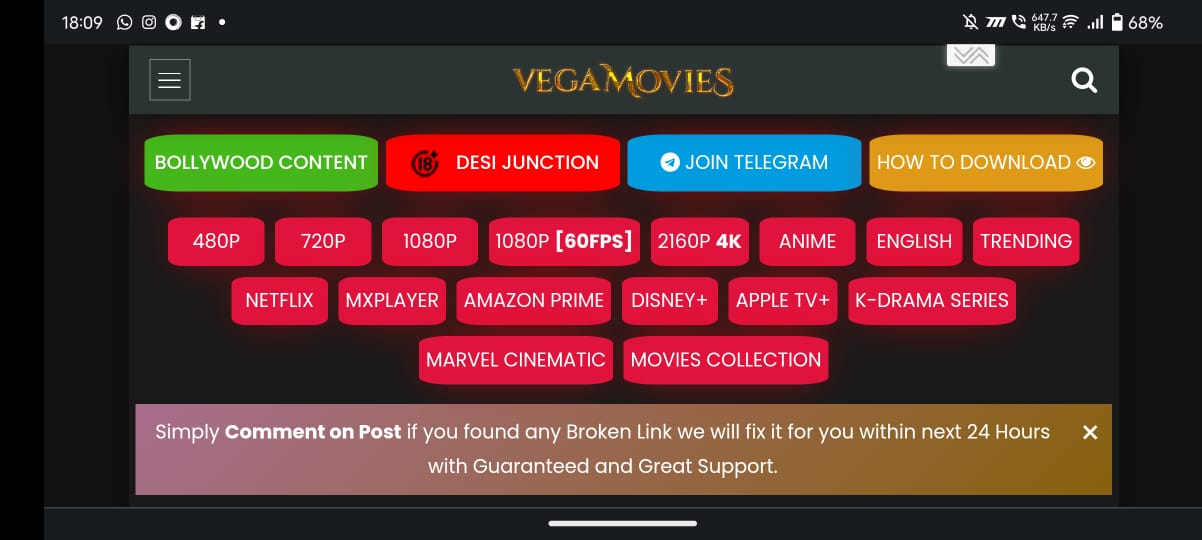 Vegamovies 2023 Download Latest Hindi, Tamil, Telugu HD Movies 720p 1080p [Updated]